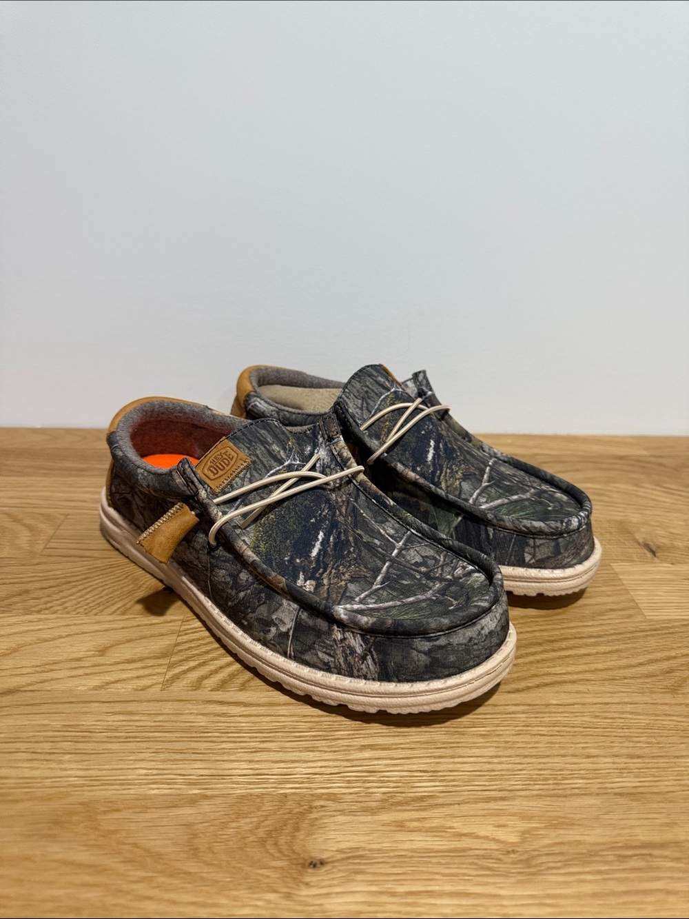 Hey Dude Men's Camouflage Slip-On Sneakers with Tan Accents
